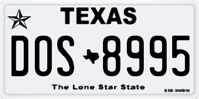 TX license plate DOS8995