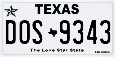 TX license plate DOS9343