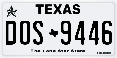 TX license plate DOS9446