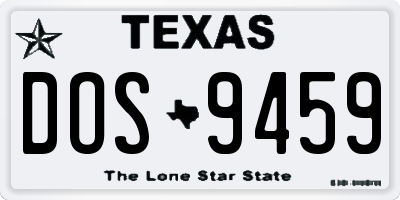 TX license plate DOS9459