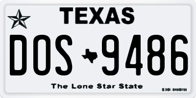 TX license plate DOS9486