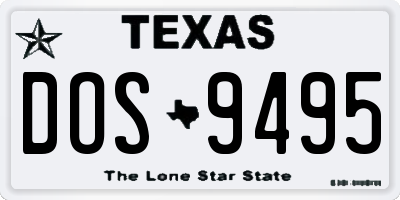 TX license plate DOS9495