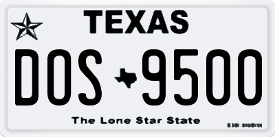 TX license plate DOS9500