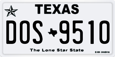 TX license plate DOS9510