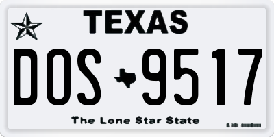 TX license plate DOS9517