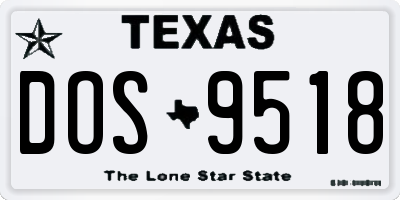 TX license plate DOS9518