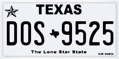 TX license plate DOS9525