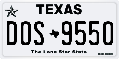 TX license plate DOS9550