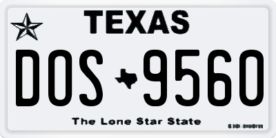 TX license plate DOS9560