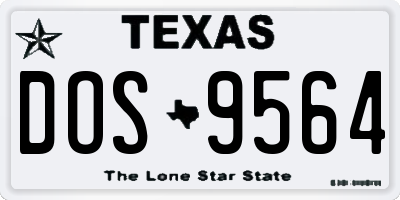 TX license plate DOS9564