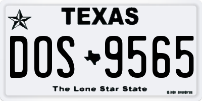 TX license plate DOS9565