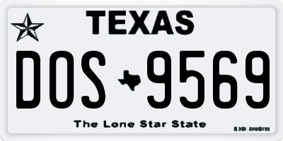TX license plate DOS9569