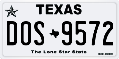 TX license plate DOS9572