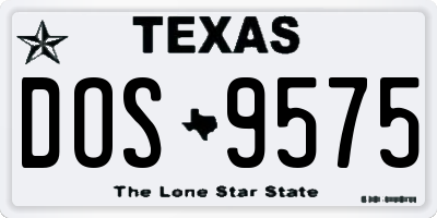 TX license plate DOS9575