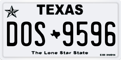 TX license plate DOS9596
