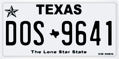 TX license plate DOS9641