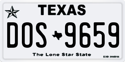 TX license plate DOS9659