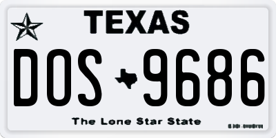 TX license plate DOS9686