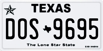 TX license plate DOS9695