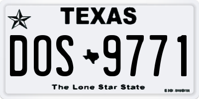 TX license plate DOS9771
