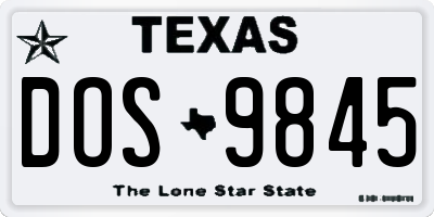 TX license plate DOS9845