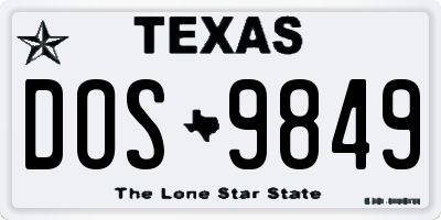 TX license plate DOS9849