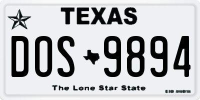 TX license plate DOS9894