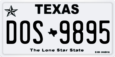 TX license plate DOS9895