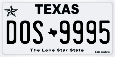 TX license plate DOS9995