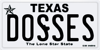 TX license plate DOSSES