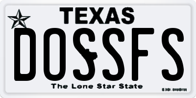 TX license plate DOSSFS