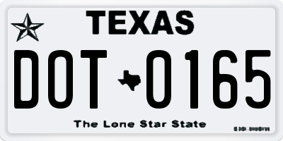 TX license plate DOT0165