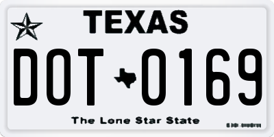 TX license plate DOT0169