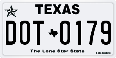 TX license plate DOT0179