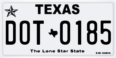 TX license plate DOT0185