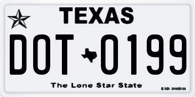 TX license plate DOT0199