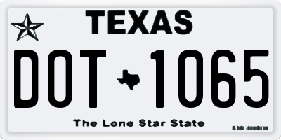 TX license plate DOT1065