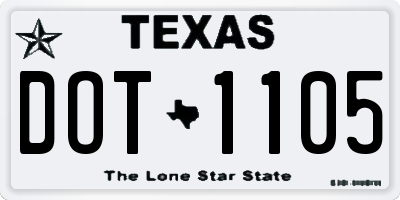 TX license plate DOT1105