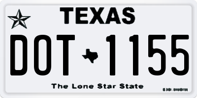 TX license plate DOT1155