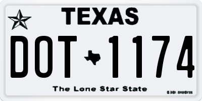 TX license plate DOT1174
