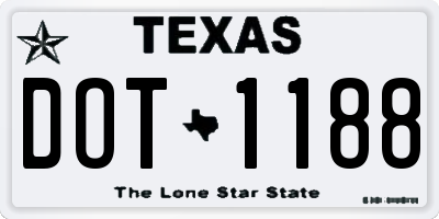 TX license plate DOT1188