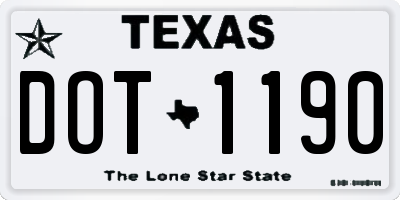 TX license plate DOT1190