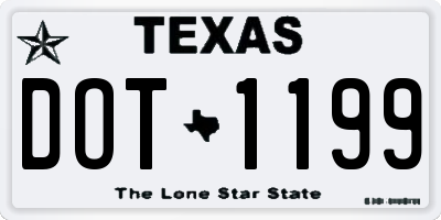 TX license plate DOT1199