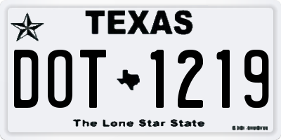 TX license plate DOT1219