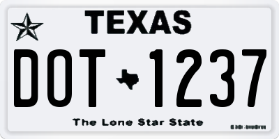 TX license plate DOT1237