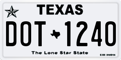 TX license plate DOT1240