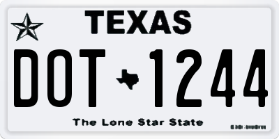 TX license plate DOT1244