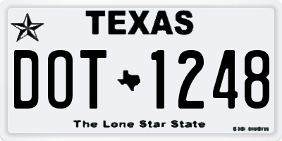 TX license plate DOT1248