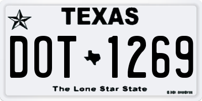 TX license plate DOT1269
