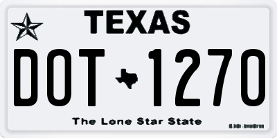 TX license plate DOT1270
